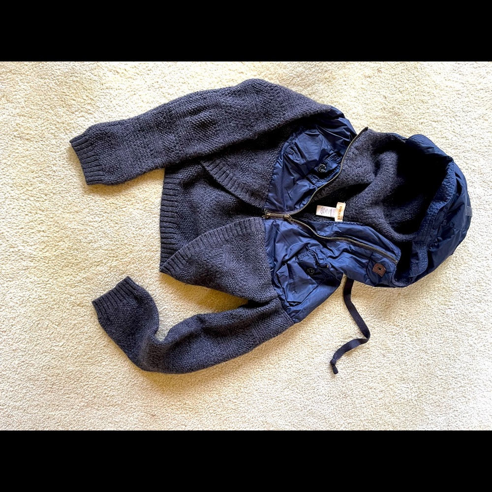 Style it UP in this very unique limited Diesel wool/nylon cropped hooded sweater